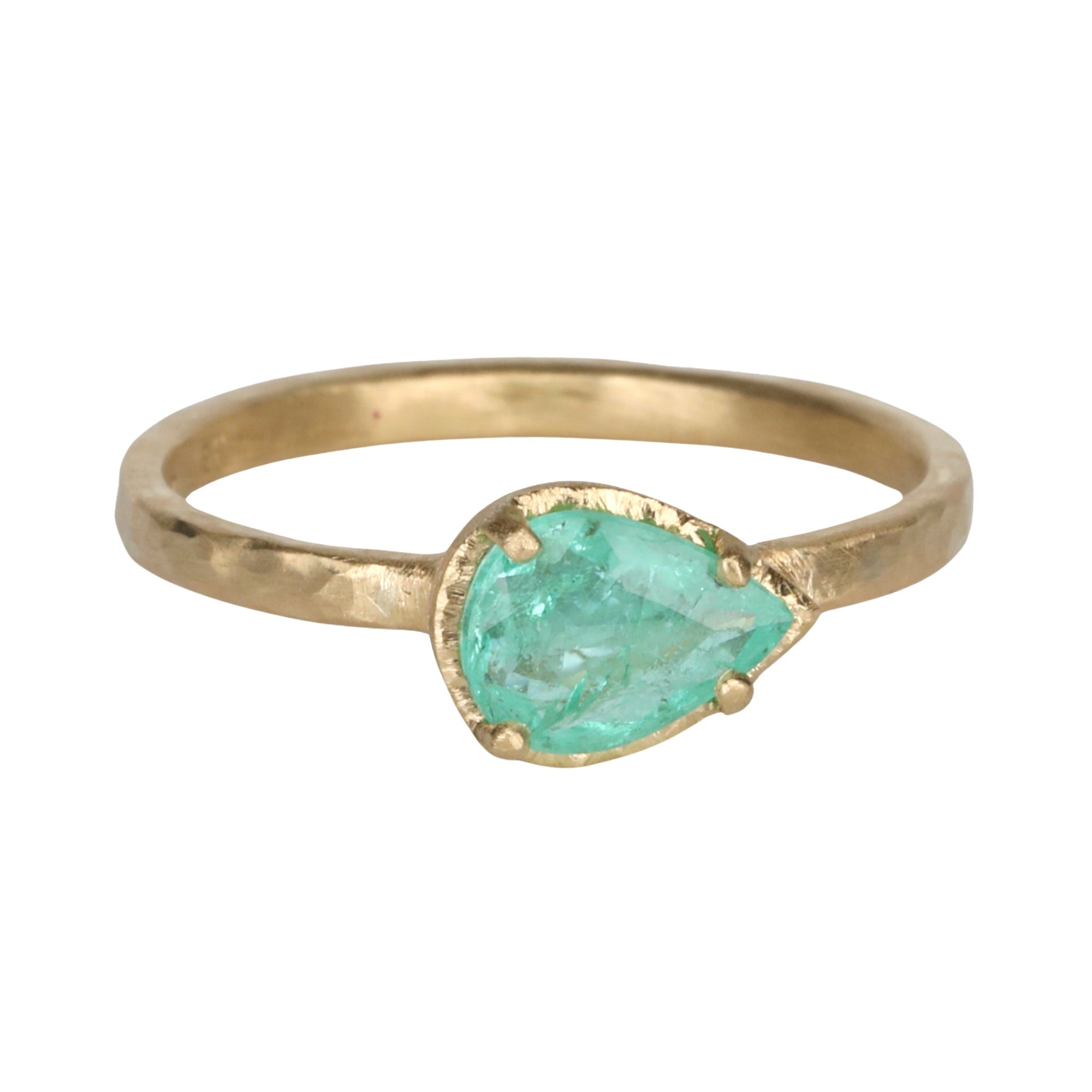 18K Gold Pear Shaped Paraiba Tourmaline Ring - Peridot Fine Jewelry - Yasuko Azuma
