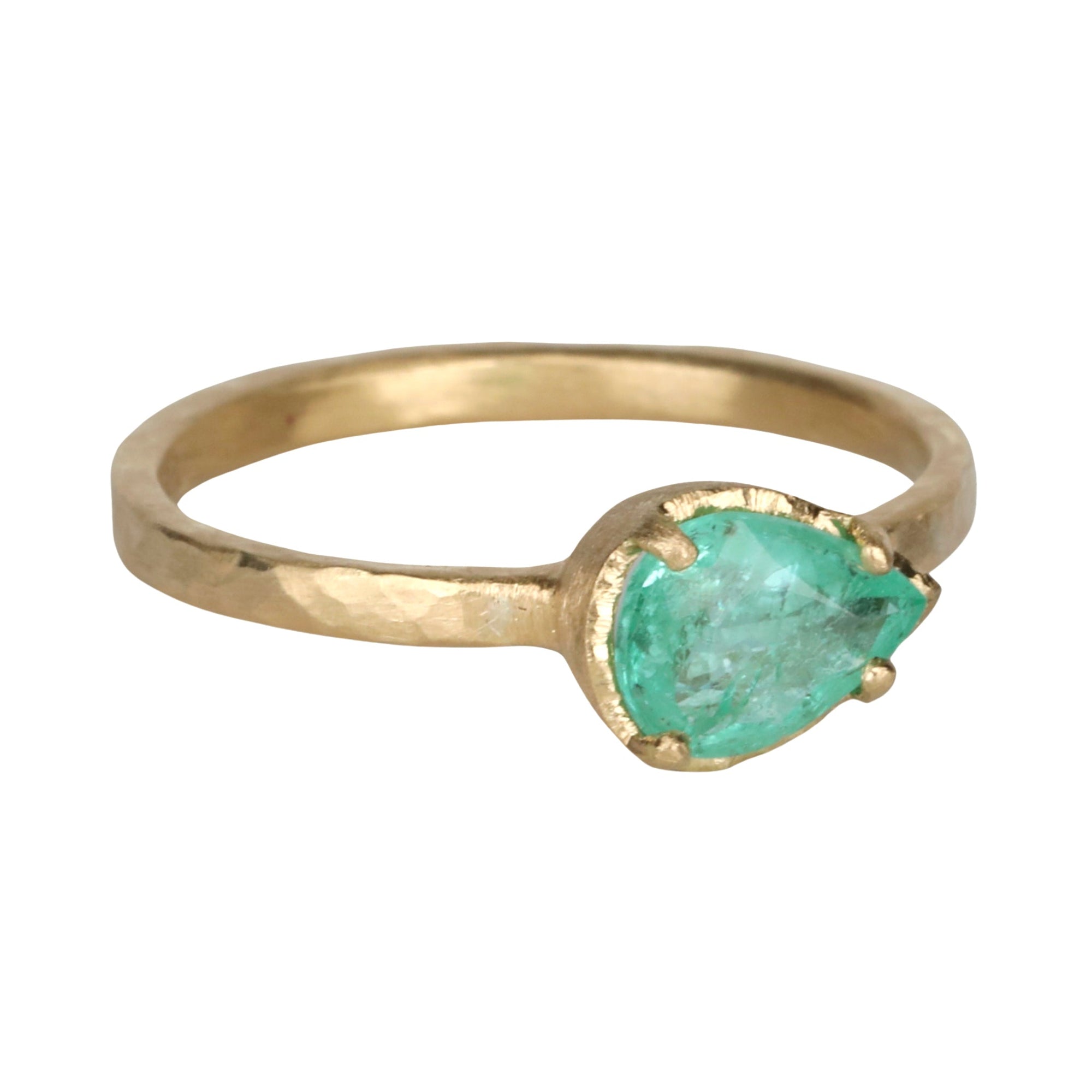18K Gold Pear Shaped Paraiba Tourmaline Ring - Peridot Fine Jewelry - Yasuko Azuma