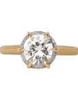 18K Gold & Platinum Scarlett Round Solitaire Ring Mount - Peridot Fine Jewelry - Jade Trau