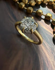 18K Gold & Platinum Scarlett Round Solitaire Ring Mount - Peridot Fine Jewelry - Jade Trau