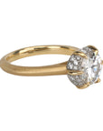 18K Gold & Platinum Scarlett Round Solitaire Ring Mount - Peridot Fine Jewelry - Jade Trau