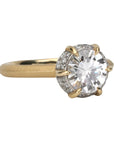 18K Gold & Platinum Scarlett Round Solitaire Ring Mount - Peridot Fine Jewelry - Jade Trau