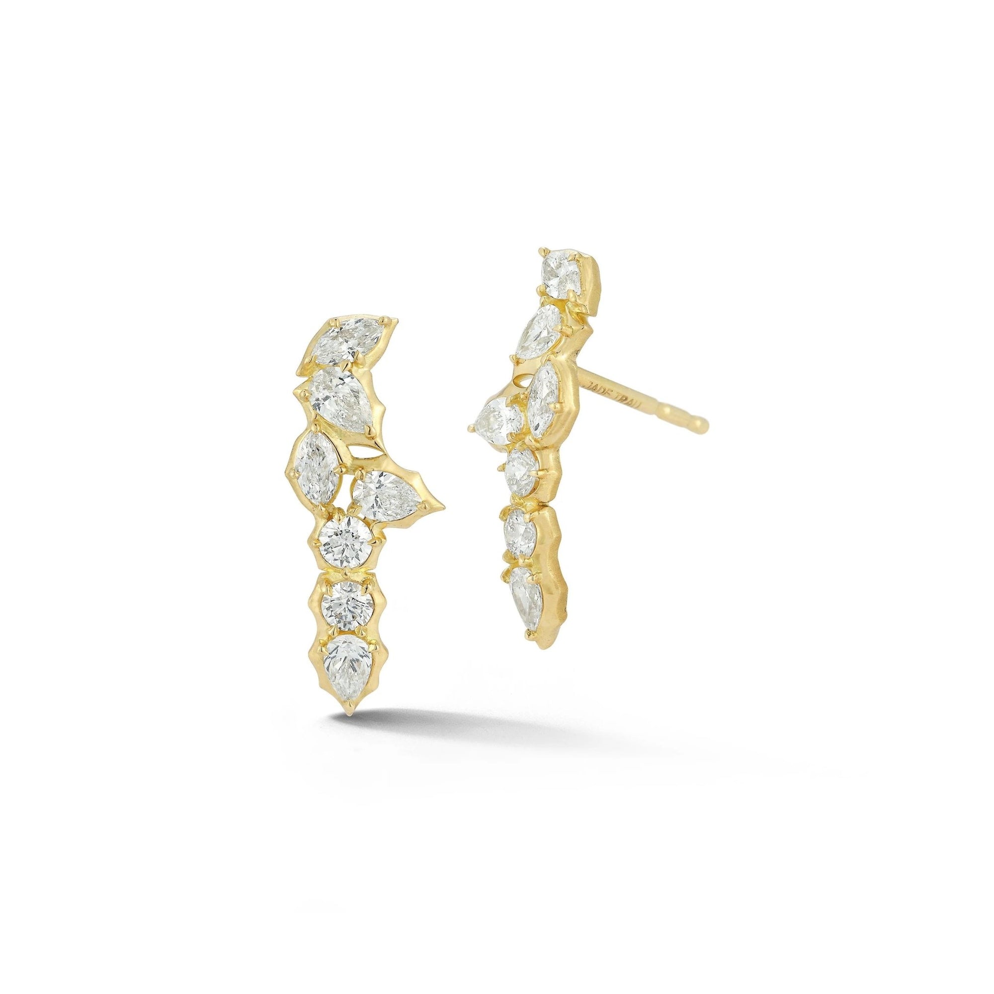 18K Gold &quot;Posey&quot; Half Hoop Earrings - Peridot Fine Jewelry - Jade Trau