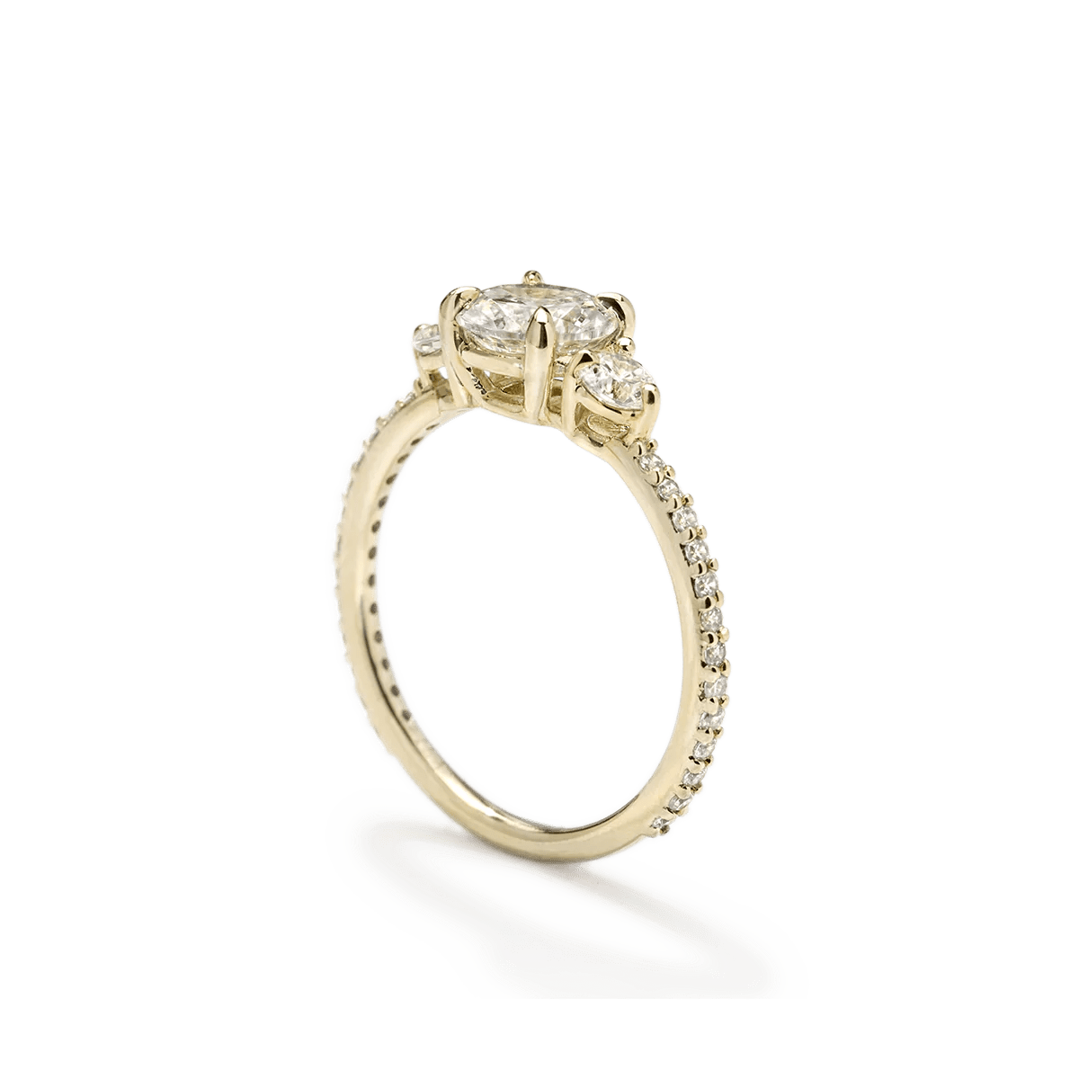 ILA Prong Set Three Diamond Pave Engagement Ring Mount – Peridot Fine ...