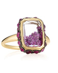 18K Gold & Ruby "Petite Antique" Shake Ring - Peridot Fine Jewelry - Moritz Glik