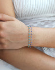 18K Gold Sky Blue Resin Beaded "Classic" Bracelet - Peridot Fine Jewelry - Gigi Clozeau