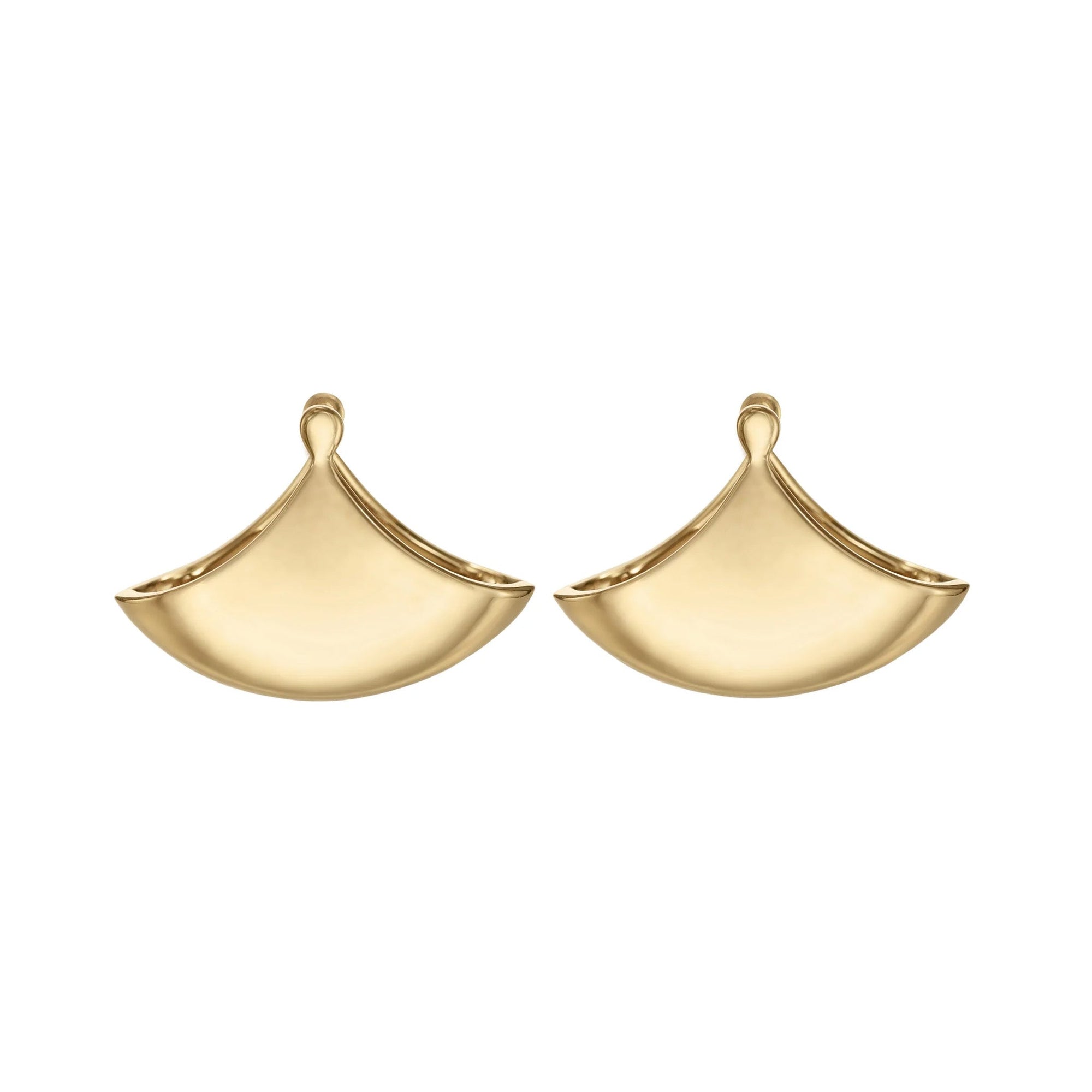 18K Gold Solid Gold Huggie Fan Earrings - Peridot Fine Jewelry - Artemer