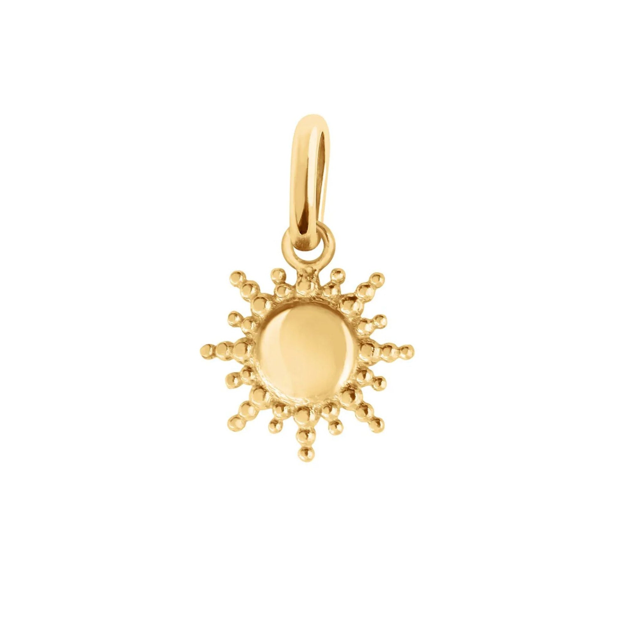 18K Gold &quot;Sun&quot; Charm with Granulation Details - Peridot Fine Jewelry - Gigi Clozeau