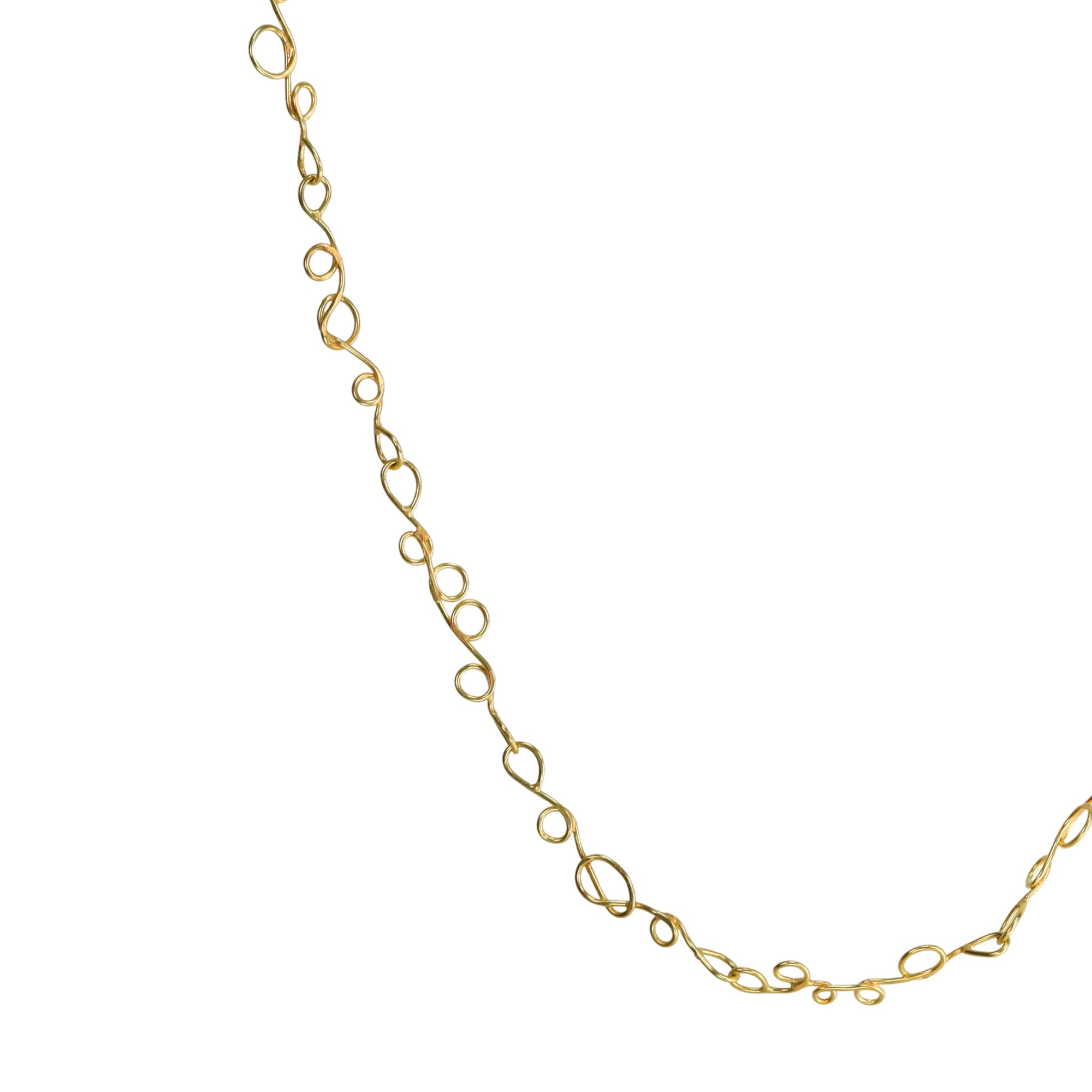 18K Gold &quot;Tiny Scribble&quot; Necklace - Peridot Fine Jewelry - Petra Class