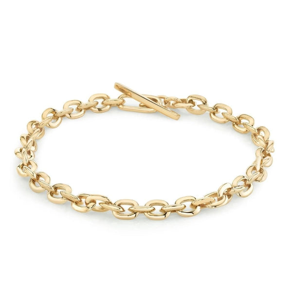 LIZZIE MANDLER ブレスレット シルバー&ゴールド Knife Edge Oval Link Chain Bracelet - Lizzie Mandler
