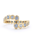 18K & Graduated Ombre Blue Sapphire "Open Wave" Ring - Peridot Fine Jewelry - Renna