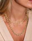 18K Hand Fabricated "Helix" Twisted Link Chain Necklace - Peridot Fine Jewelry - Petra Class