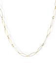 18K Hand Fabricated Marquise-Shaped Link Necklace - Peridot Fine Jewelry - Petra Class