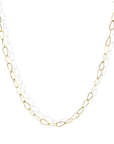 18K Hand Fabricated Pear-Shaped "Drop" Link Chain Necklace - Peridot Fine Jewelry - Petra Class