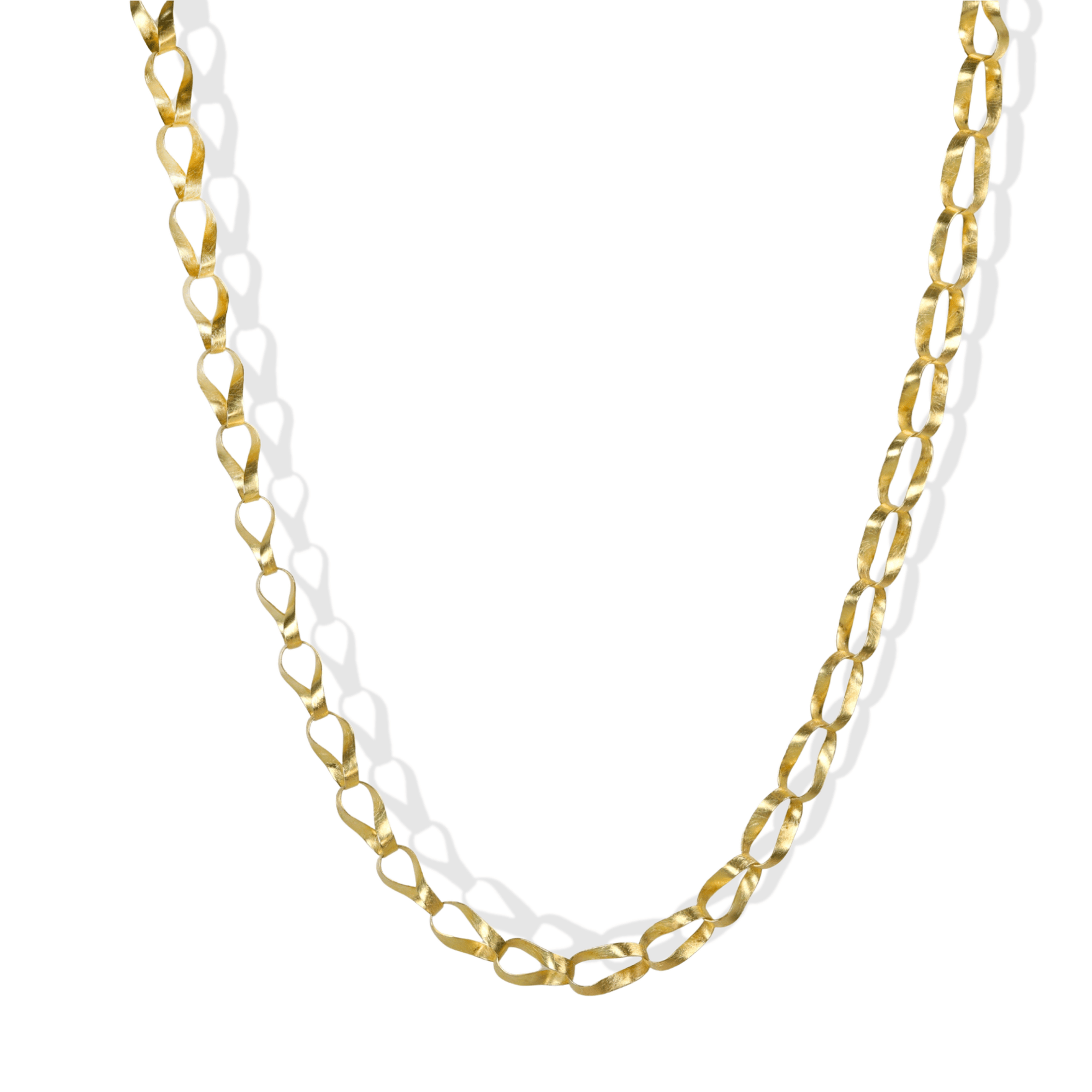 18K Handmade Petite "Mobius" Link Necklace - Peridot Fine Jewelry - Petra Class