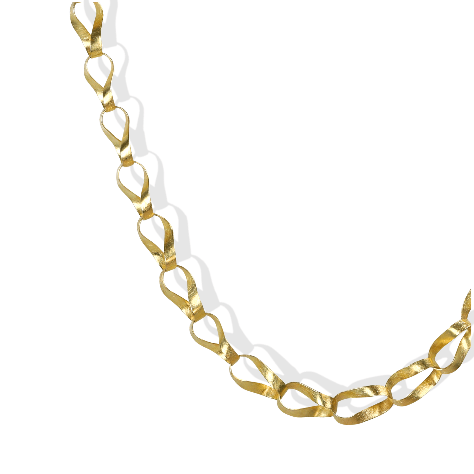 18K Handmade Petite "Mobius" Link Necklace - Peridot Fine Jewelry - Petra Class