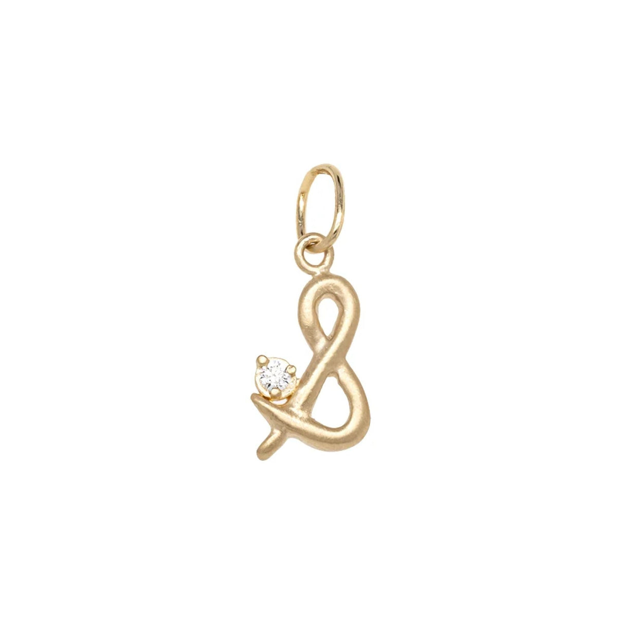 18K Initial Letter Charm with Diamond Detail - Peridot Fine Jewelry - Anne Sportun