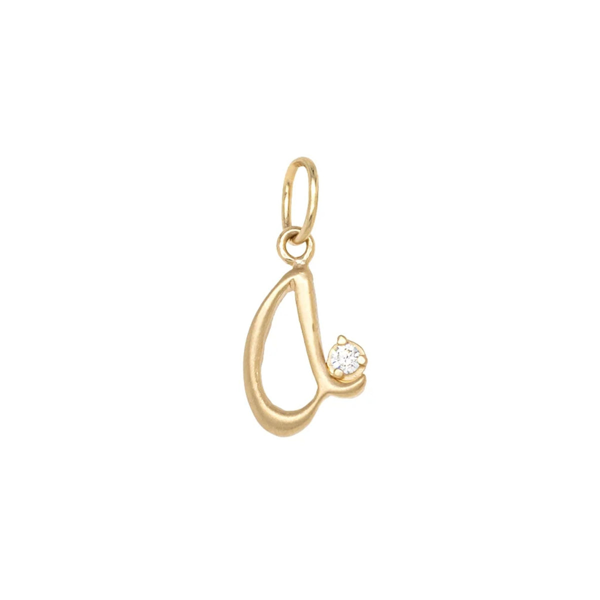 18K Initial Letter Charm with Diamond Detail - Peridot Fine Jewelry - Anne Sportun