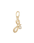 18K Initial Letter Charm with Diamond Detail - Peridot Fine Jewelry - Anne Sportun