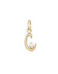 18K Initial Letter Charm with Diamond Detail - Peridot Fine Jewelry - Anne Sportun