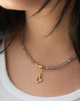 18K Initial Letter Charm with Diamond Detail - Peridot Fine Jewelry - Anne Sportun