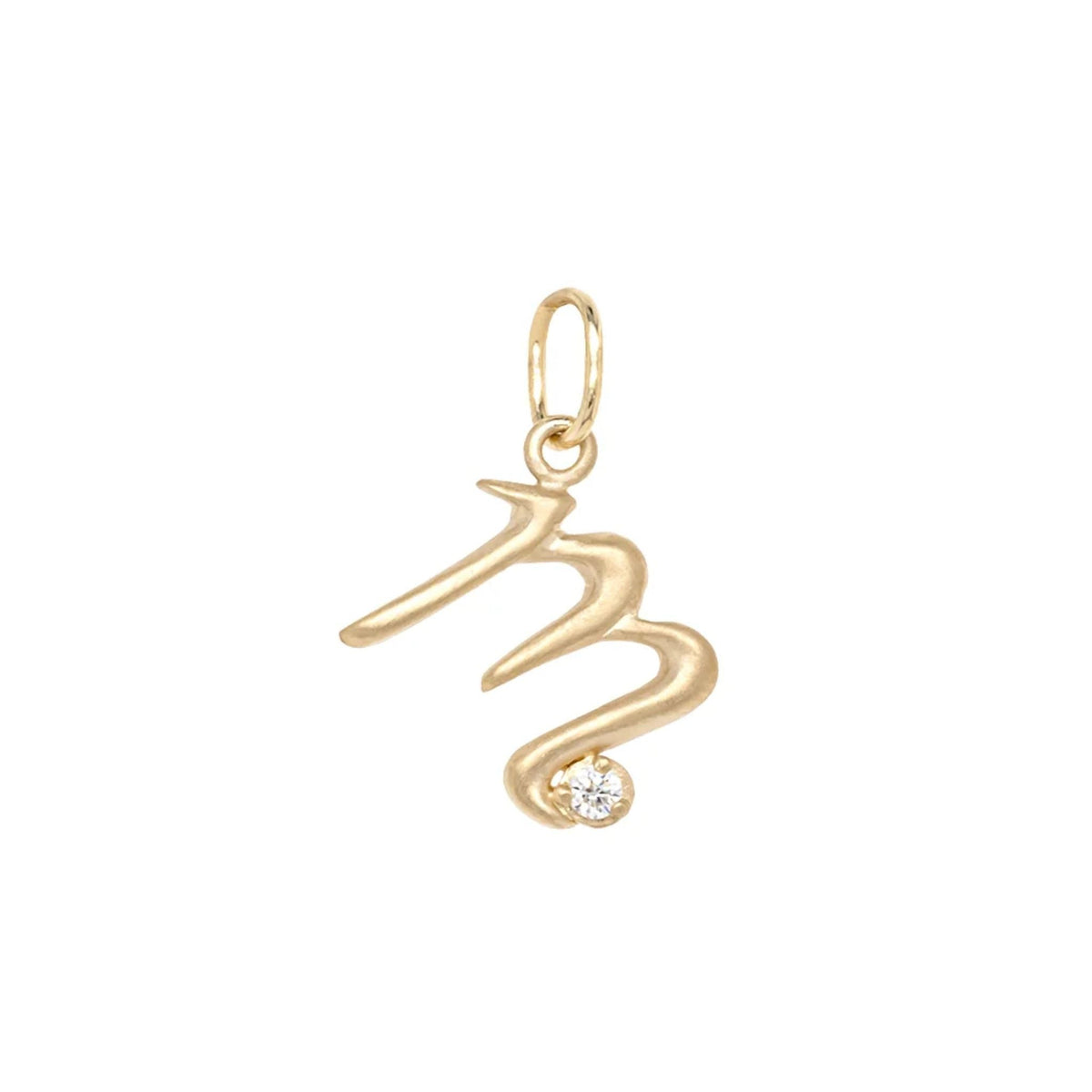 18K Initial Letter Charm with Diamond Detail - Peridot Fine Jewelry - Anne Sportun