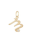 18K Initial Letter Charm with Diamond Detail - Peridot Fine Jewelry - Anne Sportun