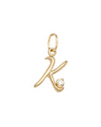 18K Initial Letter Charm with Diamond Detail - Peridot Fine Jewelry - Anne Sportun