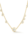 18K Large "Constellation" Necklace with Eight Scattered Round Diamonds - Peridot Fine Jewelry - Jade Trau