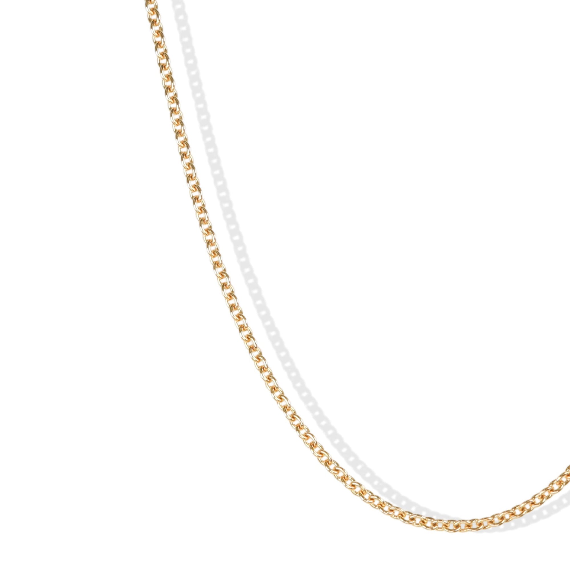 18K Medium Weight Cable Chain Necklace - 16 - 18" - Peridot Fine Jewelry - Caroline Ellen
