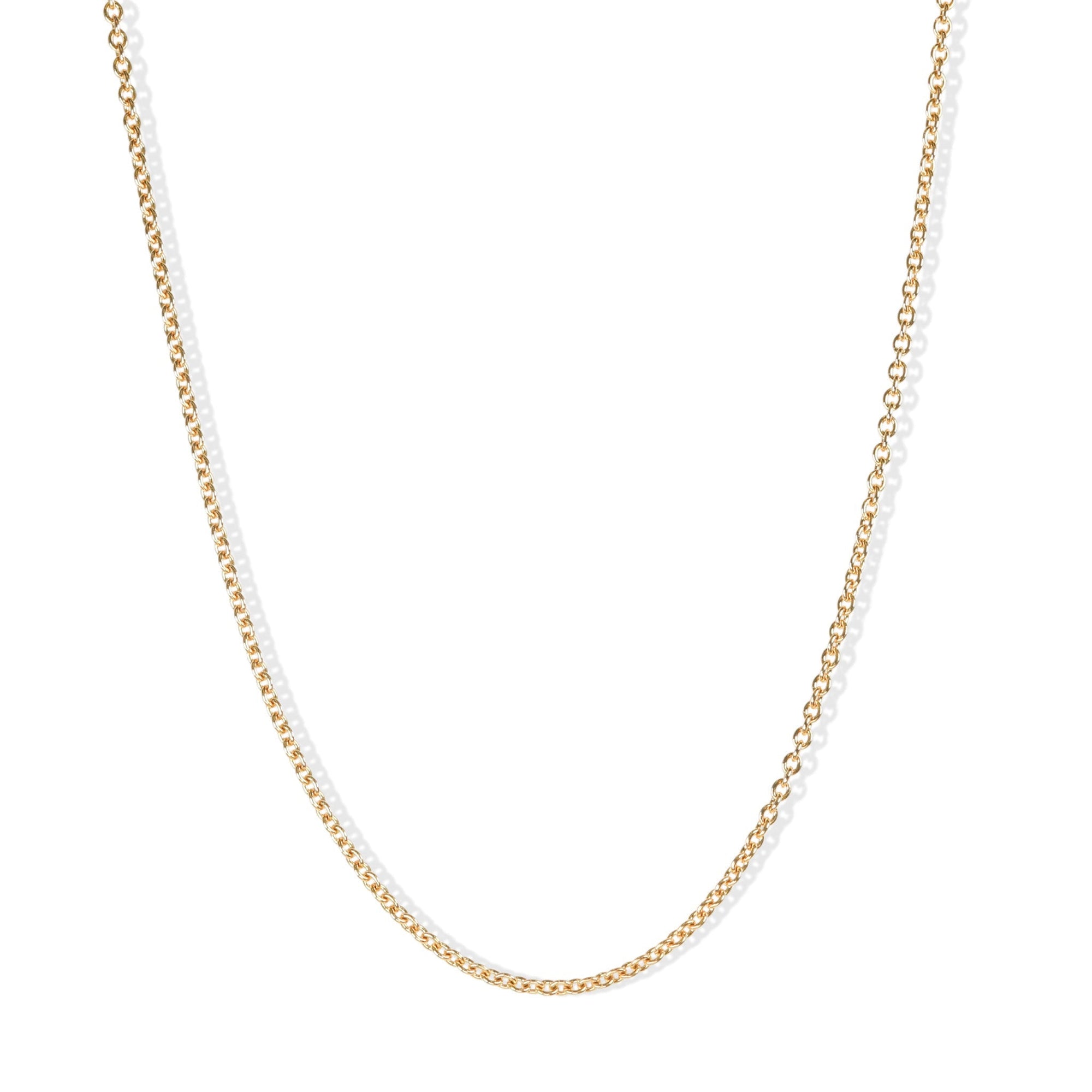 18K Medium Weight Cable Chain Necklace - 16 - 18" - Peridot Fine Jewelry - Caroline Ellen