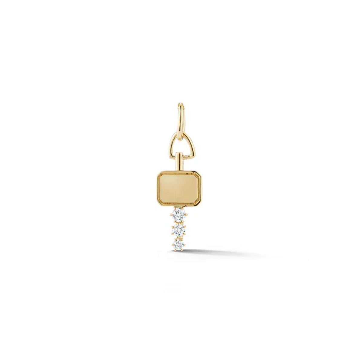 18K "Mini Catherine Key" Charm with Diamonds - Peridot Fine Jewelry - Jade Trau
