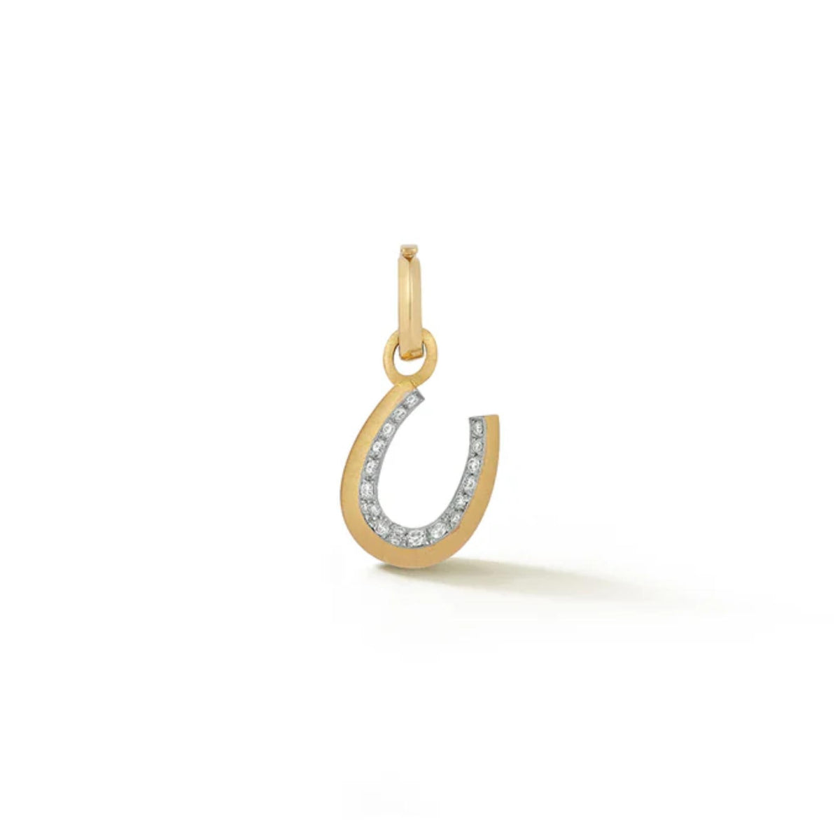 18K "Mini Horseshoe" Charm with Diamonds - Peridot Fine Jewelry - Jade Trau