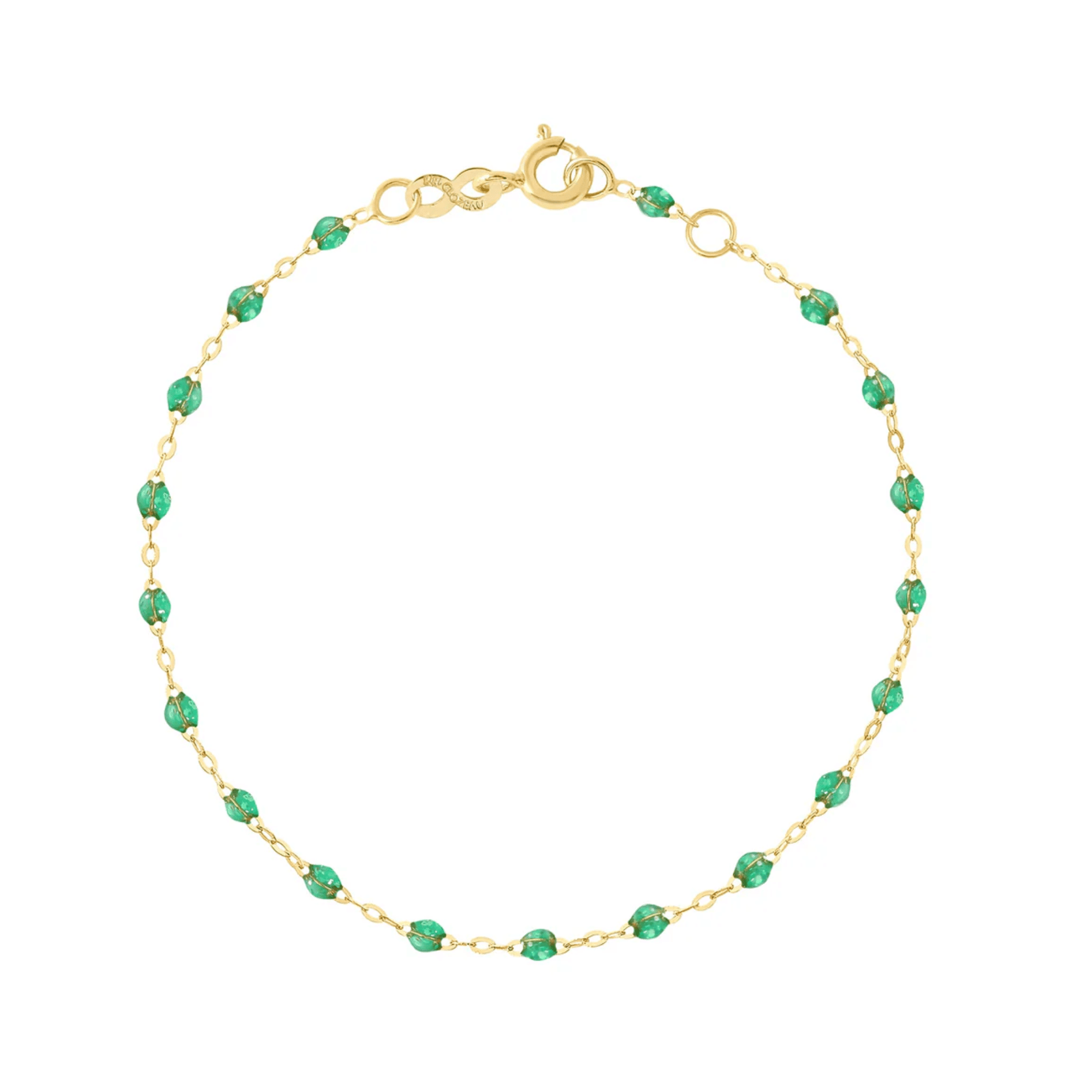 18K Mint Green Resin "Classic" Beaded Bracelet - Peridot Fine Jewelry - Gigi Clozeau