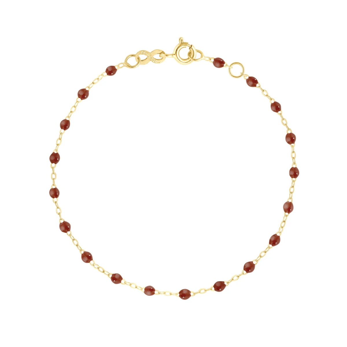 18K & "Moka" Brown Resin Beaded "Classic" Bracelet - Peridot Fine Jewelry - Gigi Clozeau