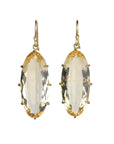 18K Multi Prong - Set Elongated Oval Citrine Drop Earrings - Peridot Fine Jewelry - Rosanne Pugliese