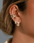 18K Opal & Diamond "Tidepool" Huggie Hoops - Peridot Fine Jewelry - Renna