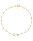 18K & Opal Resin Beaded "Key" Bracelet with Pave Diamonds - Peridot Fine Jewelry - Gigi Clozeau