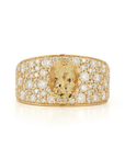 18K & Oval Yellow Scapolite "Pelagia" Ring with Various Sized Pave Diamonds - Peridot Fine Jewelry - Renna