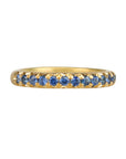 18K & Pave Blue Sapphire Half - Eternity "Glitter" Band - Peridot Fine Jewelry - Annie Fensterstock