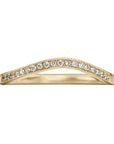 18K & Pave Diamond Curved "Delicate" Half Eternity Band - Peridot Fine Jewelry - Artemer