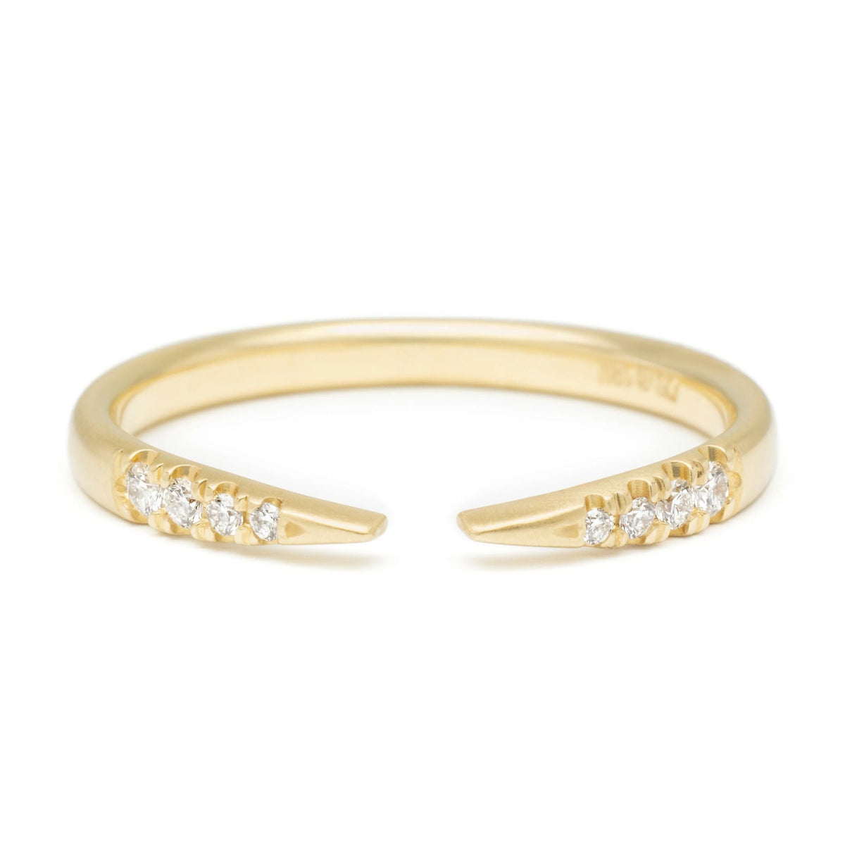 18K &amp; Pave Diamond Open Tapered Band - Peridot Fine Jewelry - Anne Sportun