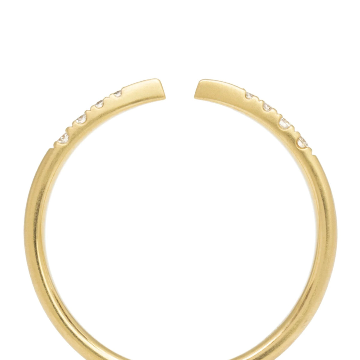 18K &amp; Pave Diamond Open Tapered Band - Peridot Fine Jewelry - Anne Sportun