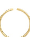 18K & Pave Diamond Open Tapered Band - Peridot Fine Jewelry - Anne Sportun