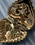 18K "Petite Open Heart Locket" Pendant with Pearl & Diamond Details - Peridot Fine Jewelry - Renna