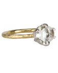 18K & Platinum Asymmetrical Two Half Moon Diamond Ring - Peridot Fine Jewelry - TAP by Todd Pownell