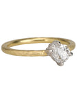 18K & Platinum Diagonally Set Pear-Shaped Diamond Ring - Peridot Fine Jewelry - TAP by Todd Pownell