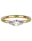 18K & Platinum Horizontal Set Marquise Diamond Ring - Peridot Fine Jewelry - TAP by Todd Pownell