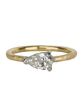 18K & Platinum Horizontal Set Pear Shaped Diamond Ring - Peridot Fine Jewelry - TAP by Todd Pownell