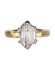 18K & Platinum Two Half Moon Step - Cut Diamond Ring ~2ct - Peridot Fine Jewelry - TAP by Todd Pownell
